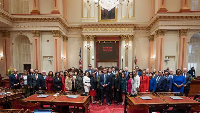 Members of the California State Senate being sworn in